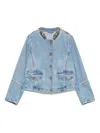 Ermanno Scervino Crystal-embellished Denim Jacket In Blue