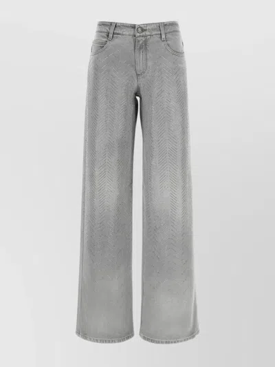 Ermanno Scervino Crystal Embellished Denim Pockets In Gray