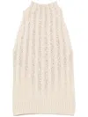 ERMANNO SCERVINO CRYSTAL-EMBELLISHED KNITTED TOP