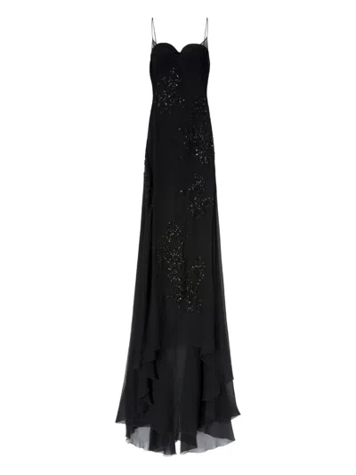Ermanno Scervino Crystal-embellished Maxi Dress In Black