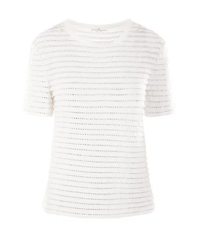 ERMANNO SCERVINO CRYSTAL-EMBELLISHED RIBBED BLOUSE