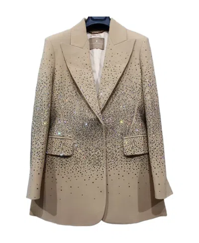 Ermanno Scervino Crystal-embellished Single-breasted Blazer In Nude
