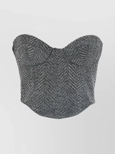 Ermanno Scervino Crystal Embellished Strapless Structured Top In Black