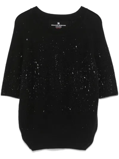 Ermanno Scervino Crystal-embellished Sweater In Black