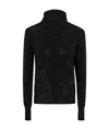 Ermanno Scervino Textured Long Sleeve Sweater With High Neck In Black