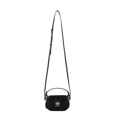 Ermanno Scervino Crystal Mini Shoulder Bag In Black