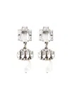 Ermanno Scervino Crystal-pearl Drop Earrings In White