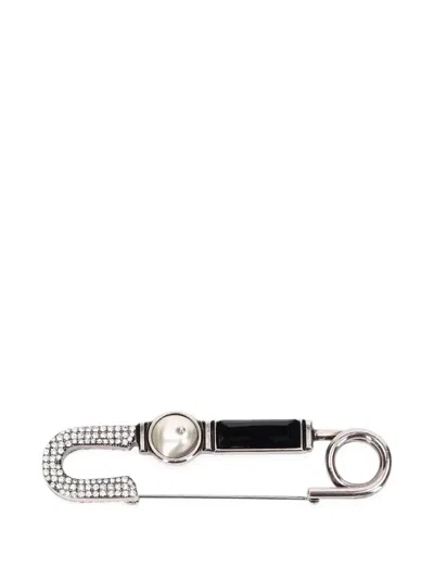 Ermanno Scervino Crystal-embellished Brooch In White