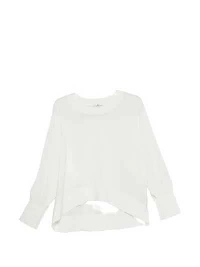 Ermanno Scervino Cuff Silk Knitwear In White