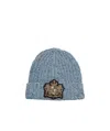 Ermanno Scervino Curled Knitted Hat In Blue