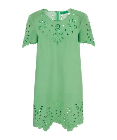Ermanno Scervino Cut-out Embroidered Shift Mini Dress