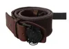 Ermanno Scervino Dark Brown Leather Wide Buckle Waist Women's Belt In Brown