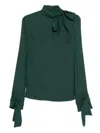 Ermanno Scervino Dark Green Blouse With Bow
