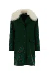 Ermanno Scervino Dark Green Wool Coat In Green