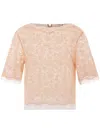 Ermanno Scervino Delicate Lace-overlay Top With Tulle Inserts And Rear Button Fastening In Multi