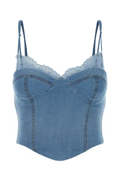 Ermanno Scervino Denim Bodice In Blue