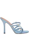 Ermanno Scervino Denim Buckle-strap Sandals In Blue