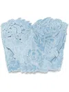 Ermanno Scervino Denim Bustier Top In 蓝色