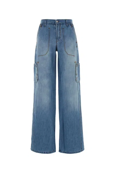 Ermanno Scervino Jeans In Blue Denim With Flap Patch Pockets