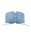 Ermanno Scervino Denim Corset With Laces And Geometric Carving