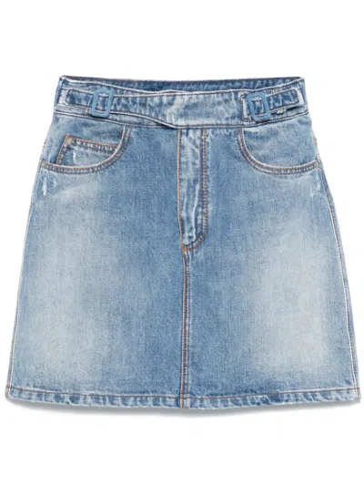 Ermanno Scervino Denim Mini Skirt In Blue