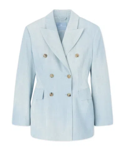 ERMANNO SCERVINO DENIM-PRINT BLAZER