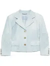 Ermanno Scervino Denim-print Blazer In Blue