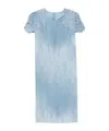 Ermanno Scervino Flowing Gradient Dress With Lace Detailing In Blue