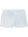 Ermanno Scervino Denim Print Shorts In Blue