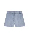 Ermanno Scervino Denim Print Shorts In Blue