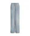 Ermanno Scervino Denim-print Trousers In Gray
