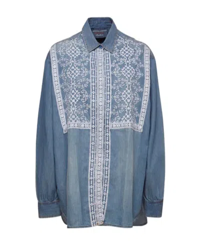 Ermanno Scervino Denim Shirt In Blue