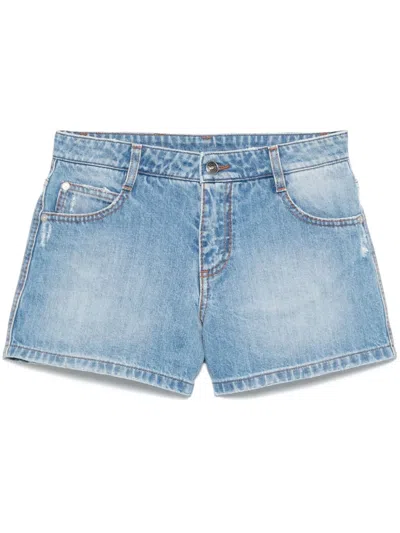 Ermanno Scervino Denim Shorts In Blue