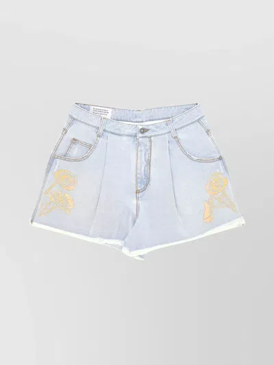 Ermanno Scervino Denim Shorts Frayed Hem