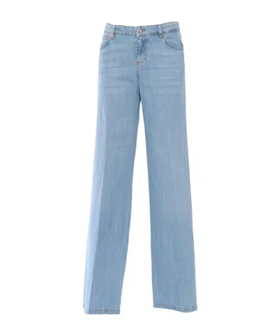 Ermanno Scervino Denim Trousers With Belt Loops In Blue