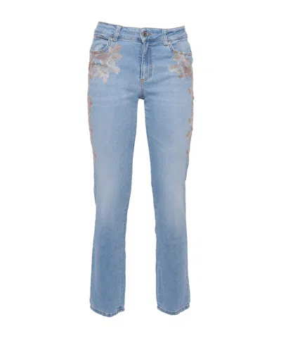Ermanno Scervino Denim Trousers With Belt Loops In Light Blue