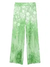 Ermanno Scervino Devorè Wide Leg Rose Trousers
