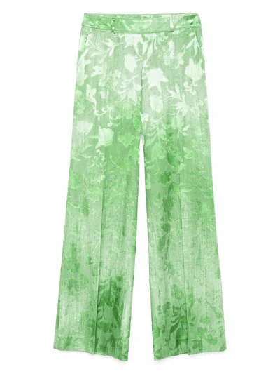 Ermanno Scervino Devorè Wide Leg Rose Trousers