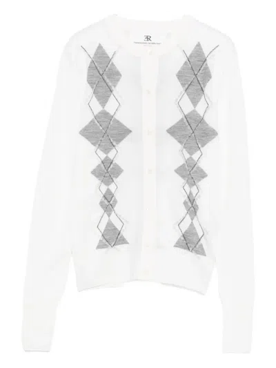 Ermanno Scervino Diamond-pattern Cardigan In White