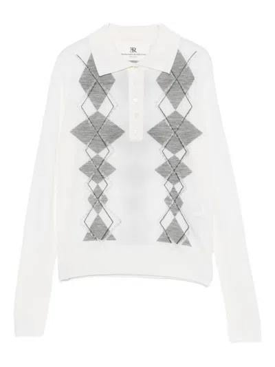 Ermanno Scervino Diamond-pattern Polo Top In White