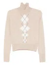 Ermanno Scervino Diamond-pattern Turtleneck Top In Neutral