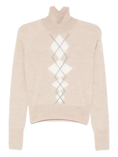 Ermanno Scervino Diamond-pattern Turtleneck Top In Neutral