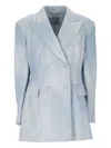 Ermanno Scervino Viscose Tailoring Double Breasted Blazer In Blue