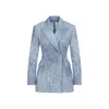 Ermanno Scervino Double Breasted Floral Pattern Denim Jacket