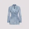 Ermanno Scervino Double Breasted Floral Pattern Denim Jacket In Stampa Jeans