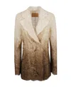 Ermanno Scervino Double-breasted Laced Jacket In Nude