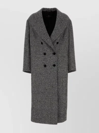 ERMANNO SCERVINO DOUBLE-BREASTED WOOL BLEND COAT FEATURING VENT