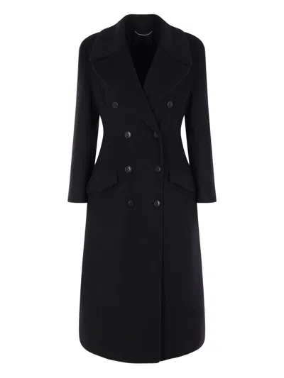 Ermanno Scervino Double-breasted Wool Coat In Black