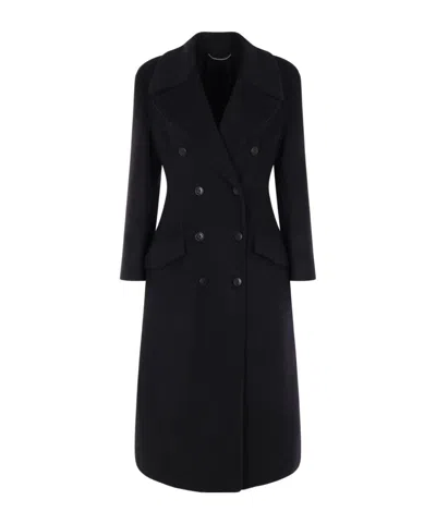 Ermanno Scervino Double-breasted Wool Coat In Black