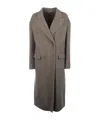 Ermanno Scervino Double-breasted Wool Coat In Brown